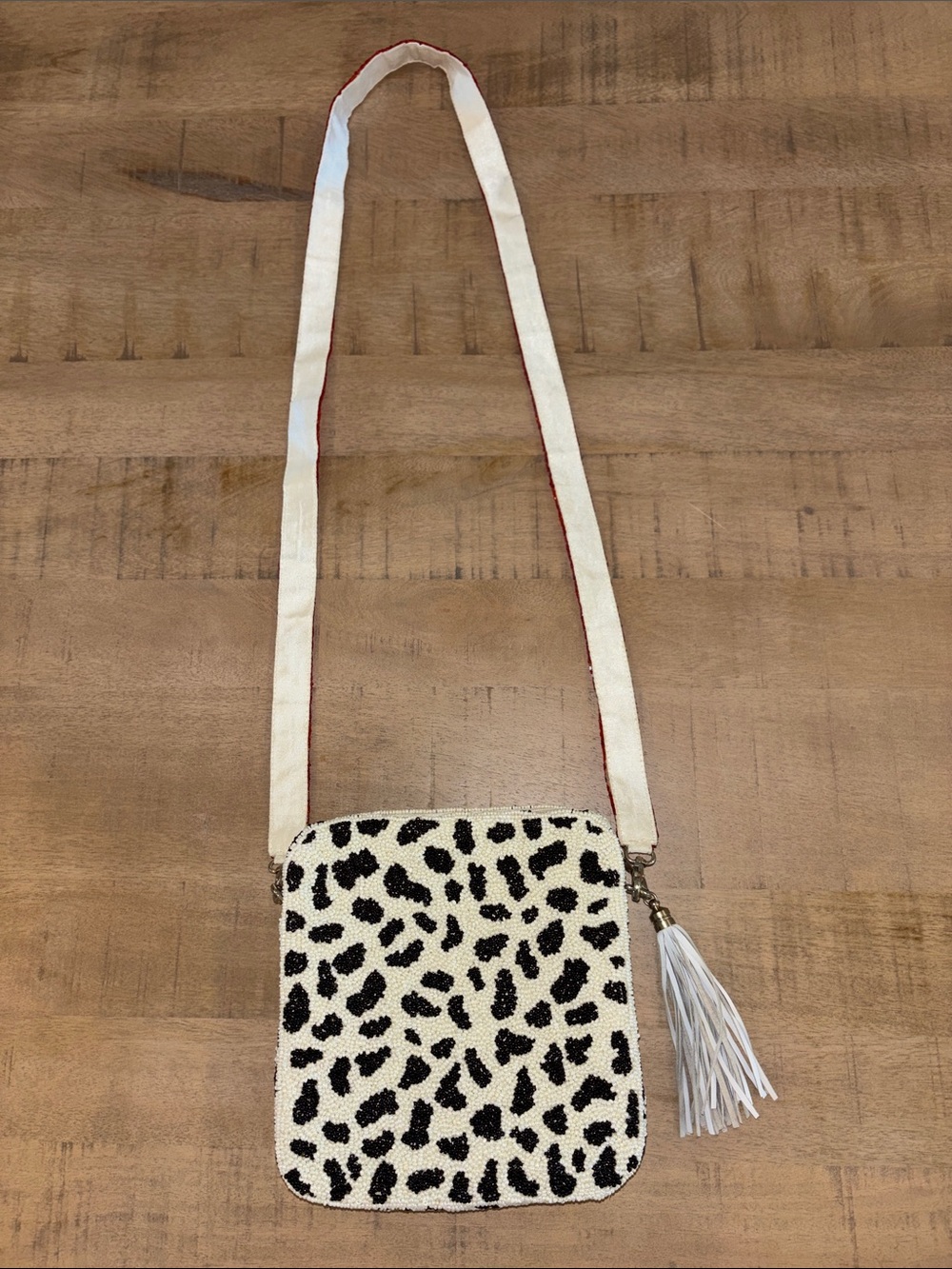 Moyna Beaded Purse Shoulder or Crossbody Funky Quirky Removable Strap & Tassel - Picture 4 of 7